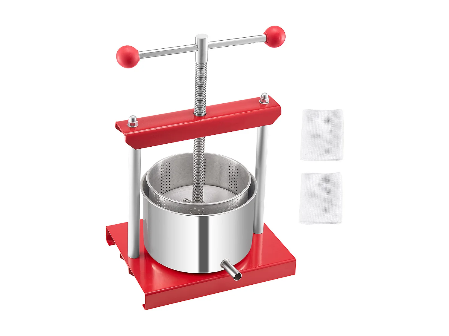 Espremedor de Fruta SucceBuy Prensa Manual de Frutas e Vinho de 3 L em Aço Inoxidável para Fabrico de Cerveja Caseira.