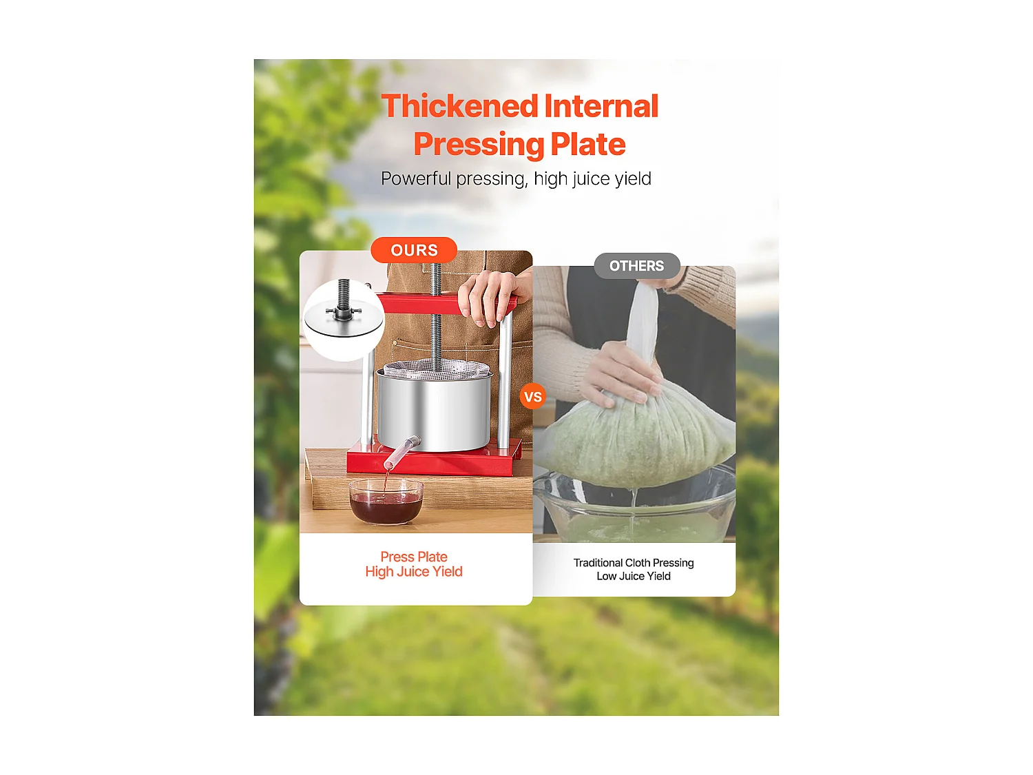 Espremedor de Fruta SucceBuy Prensa Manual de Frutas e Vinho de 3 L em Aço Inoxidável para Fabrico de Cerveja Caseira.