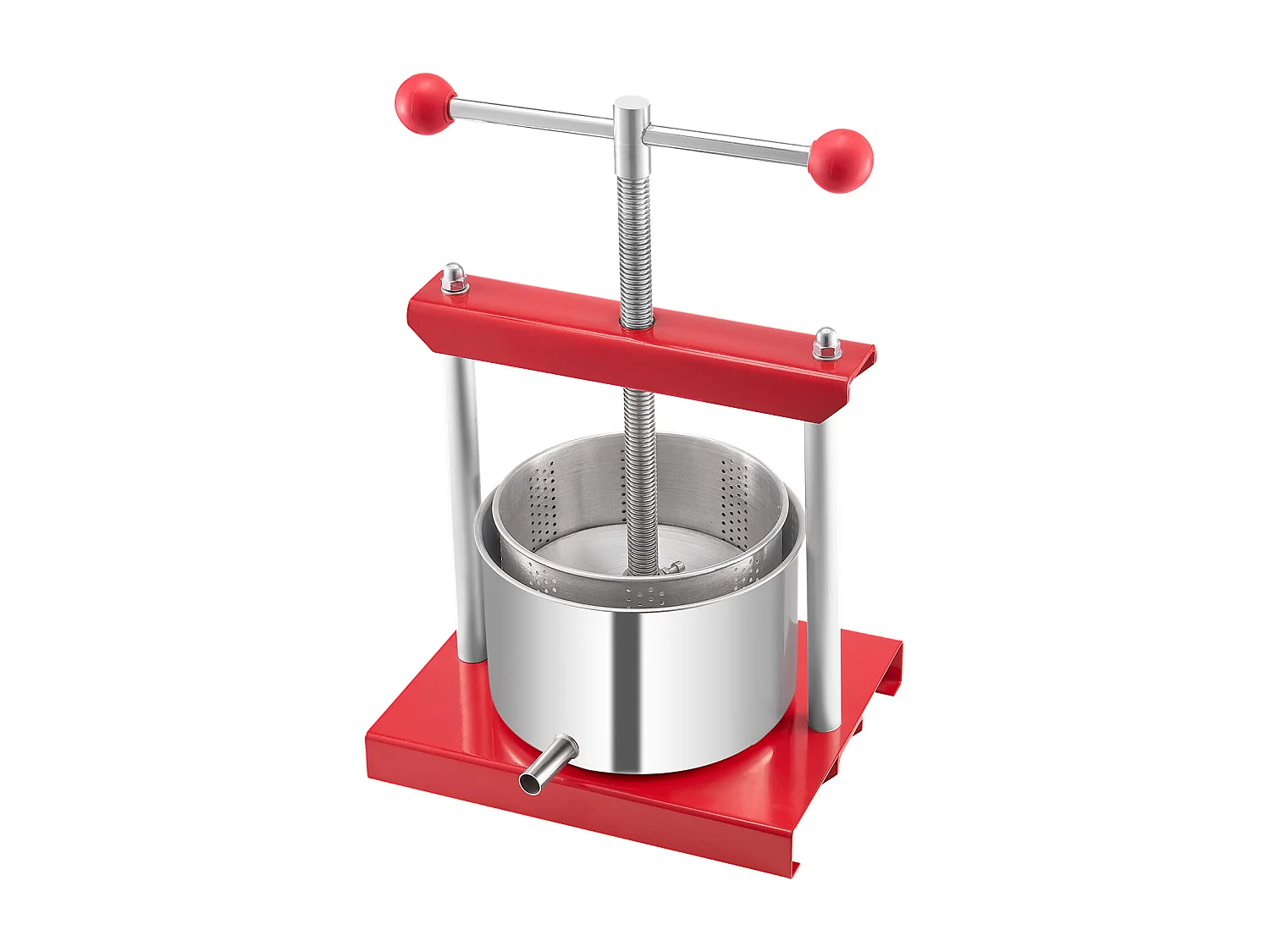 Espremedor de Fruta SucceBuy Prensa Manual de Frutas e Vinho de 3 L em Aço Inoxidável para Fabrico de Cerveja Caseira.