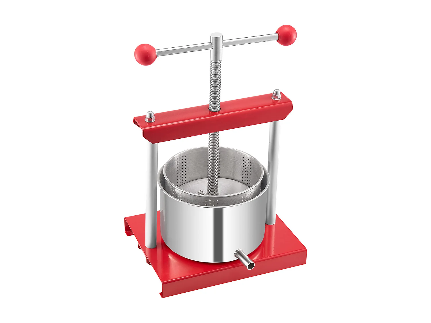 Espremedor de Fruta SucceBuy Prensa Manual de Frutas e Vinho de 3 L em Aço Inoxidável para Fabrico de Cerveja Caseira.