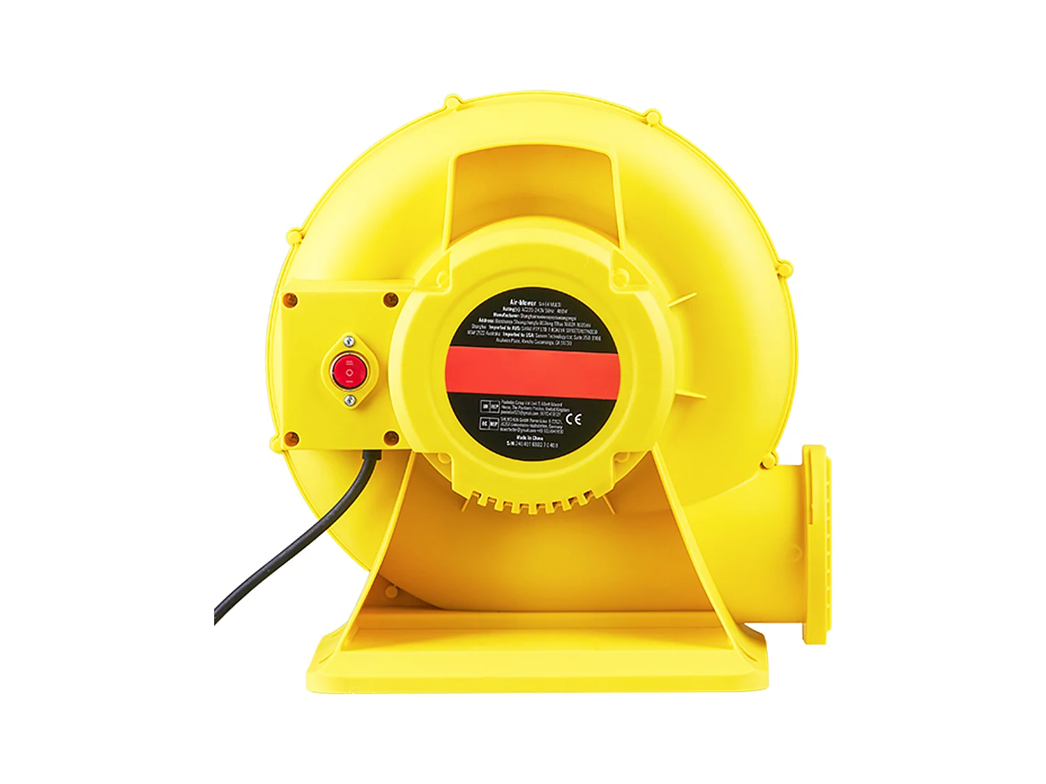 Souffleur d'Air SucceBuy Souffleur d'Air 450 W pour Château Gonflable, Pompe 0,6 CV, Pompe à Air Robuste, La Couleur est Jaune