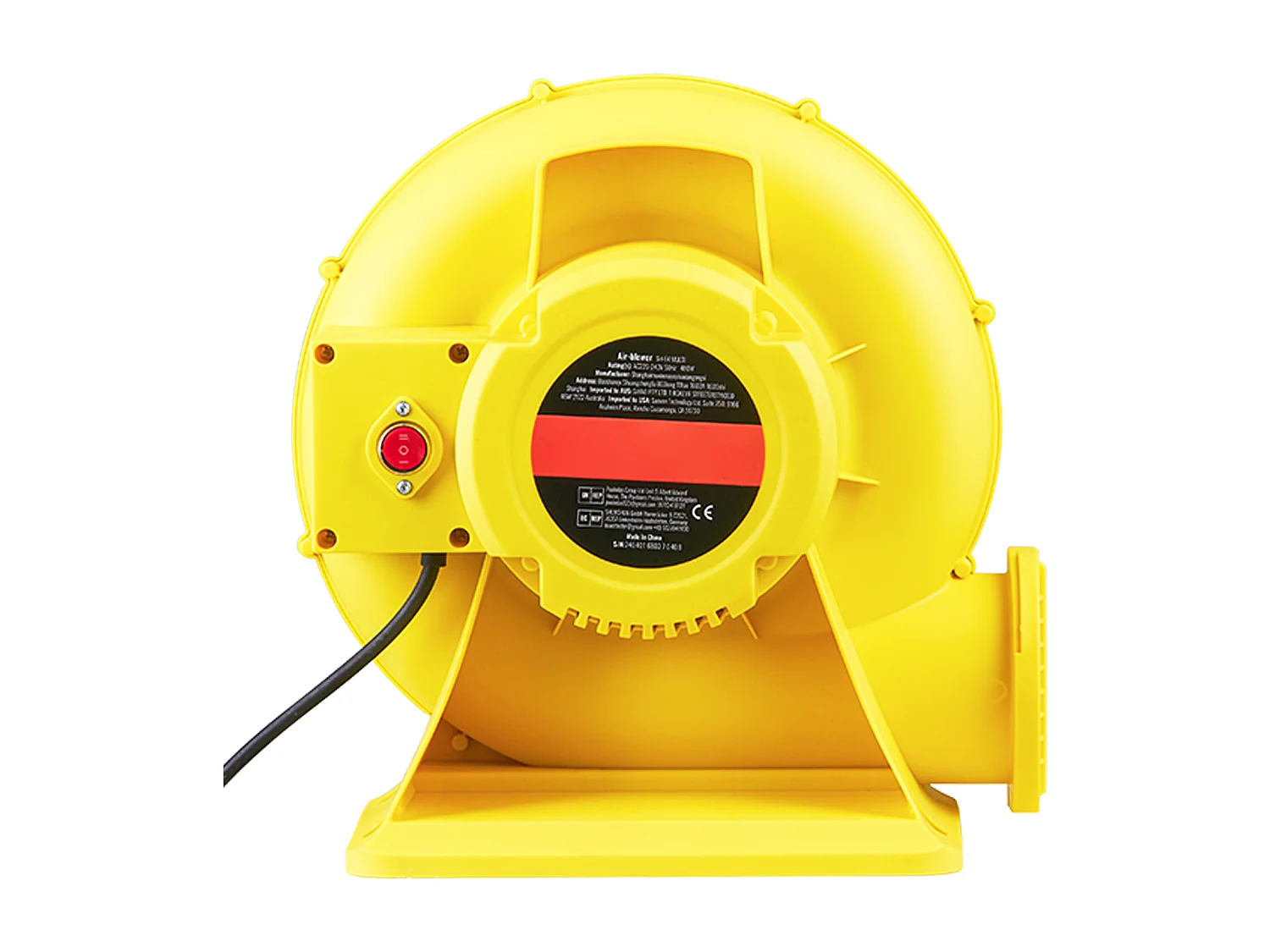 Souffleur d'Air SucceBuy Souffleur d'Air 450 W pour Château Gonflable, Pompe 0,6 CV, Pompe à Air Robuste, La Couleur est Jaune