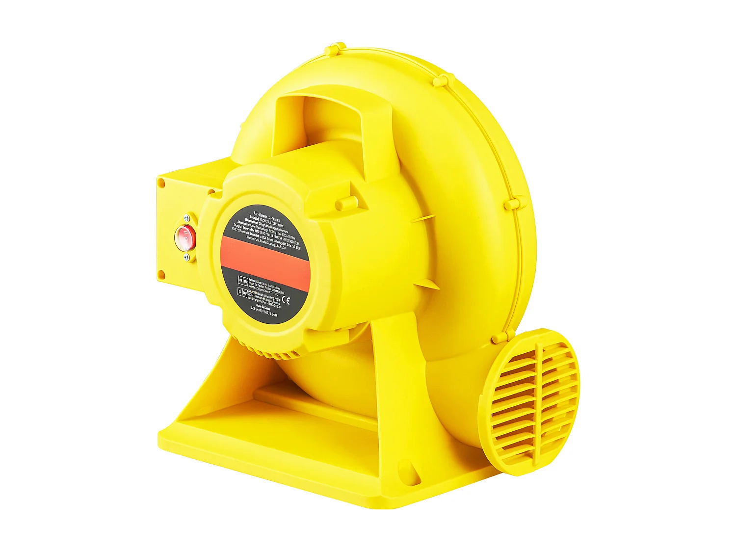 Souffleur d'Air SucceBuy Souffleur d'Air 450 W pour Château Gonflable, Pompe 0,6 CV, Pompe à Air Robuste, La Couleur est Jaune