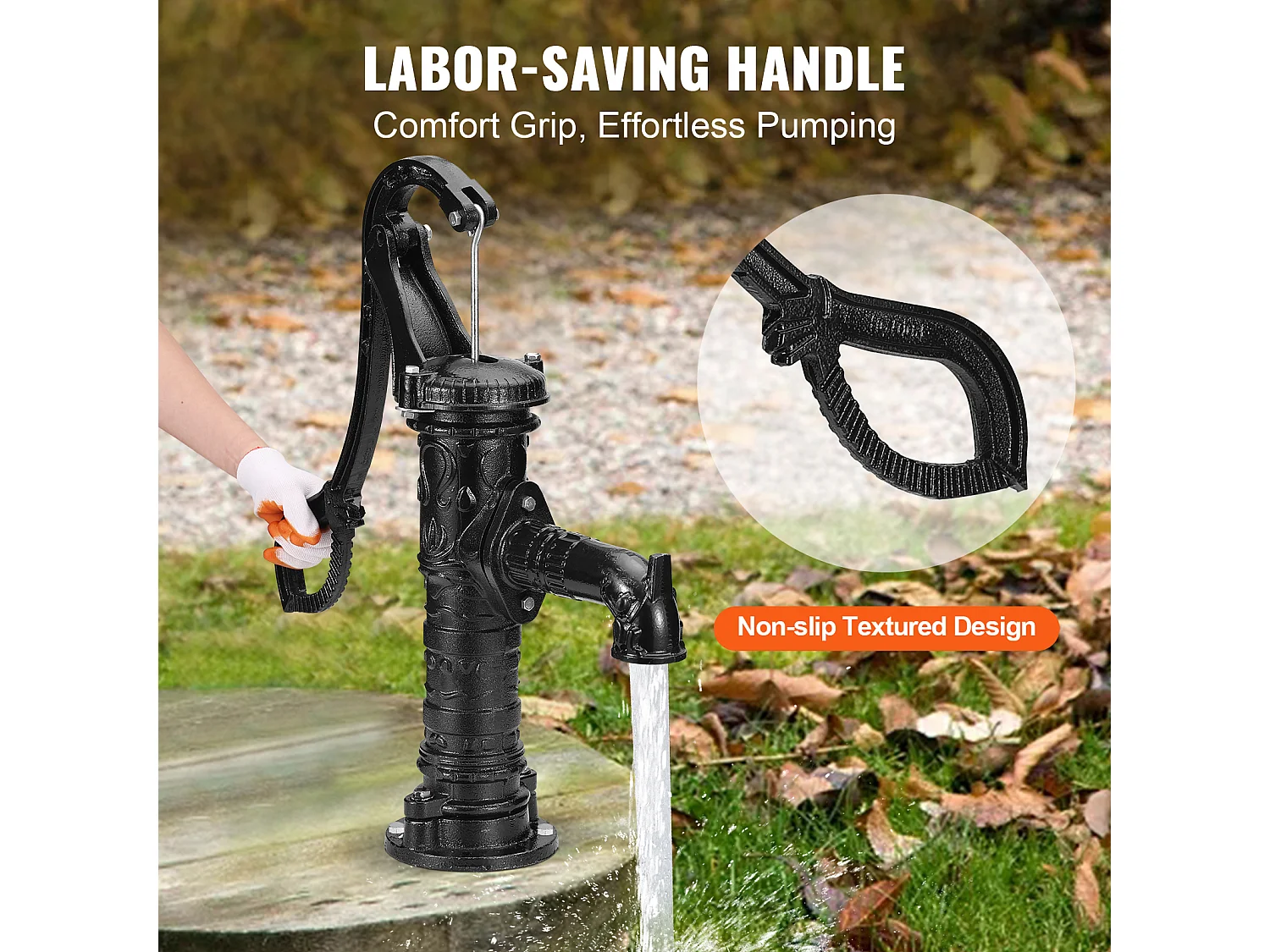 Bomba De Água SucceBuy Antiga Bomba Manual De Poço 670.56cm Elevação Máxima Bomba Manual De Água De Ferro Fundido (Bomba De Água Manual De Ferro Fundido)