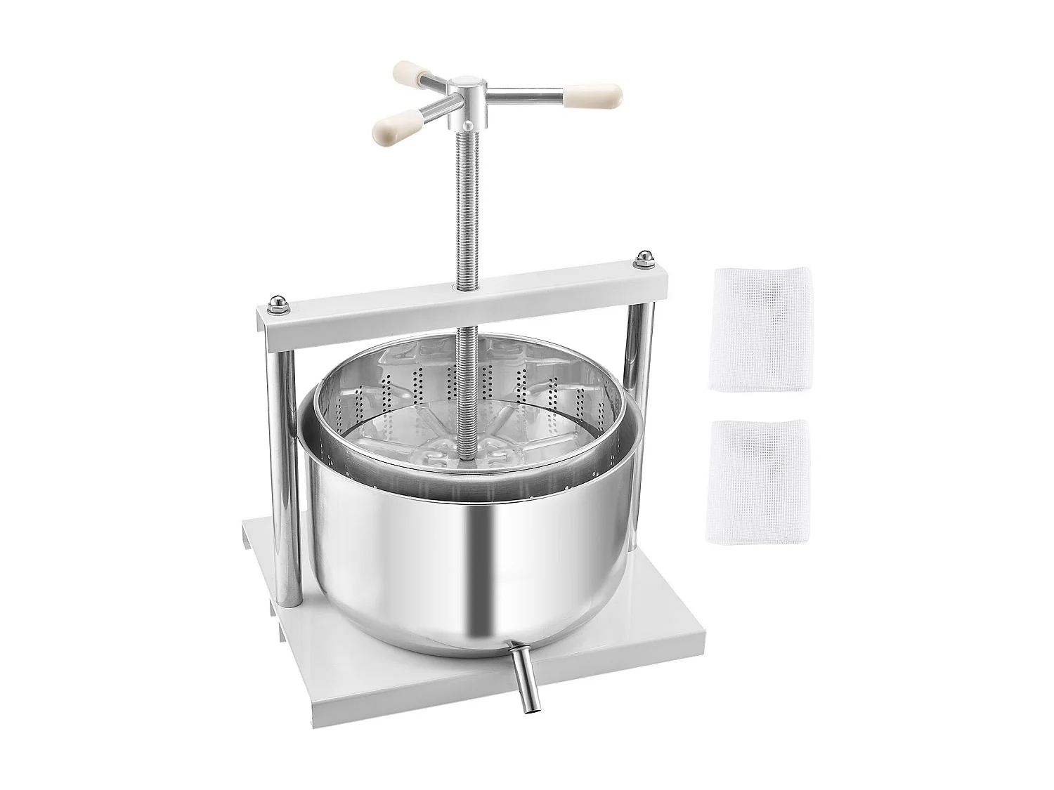 Fruitpers SucceBuy 12 L Roestvrijstalen Handmatige Fruitwijnpers voor Wijnbereiding.