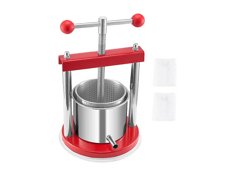 Fruchtpresse SucceBuy Manuelle Obst- und Weinpresse (1,5 L) aus Edelstahl für Selbstgemachten Wein.