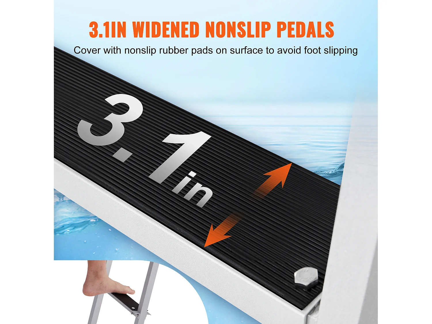 Échelle de Piscine, Échelle de Bain SucceBuy, Capacité de Charge de 226 kg, Amovible 4 Marches, en Aluminium