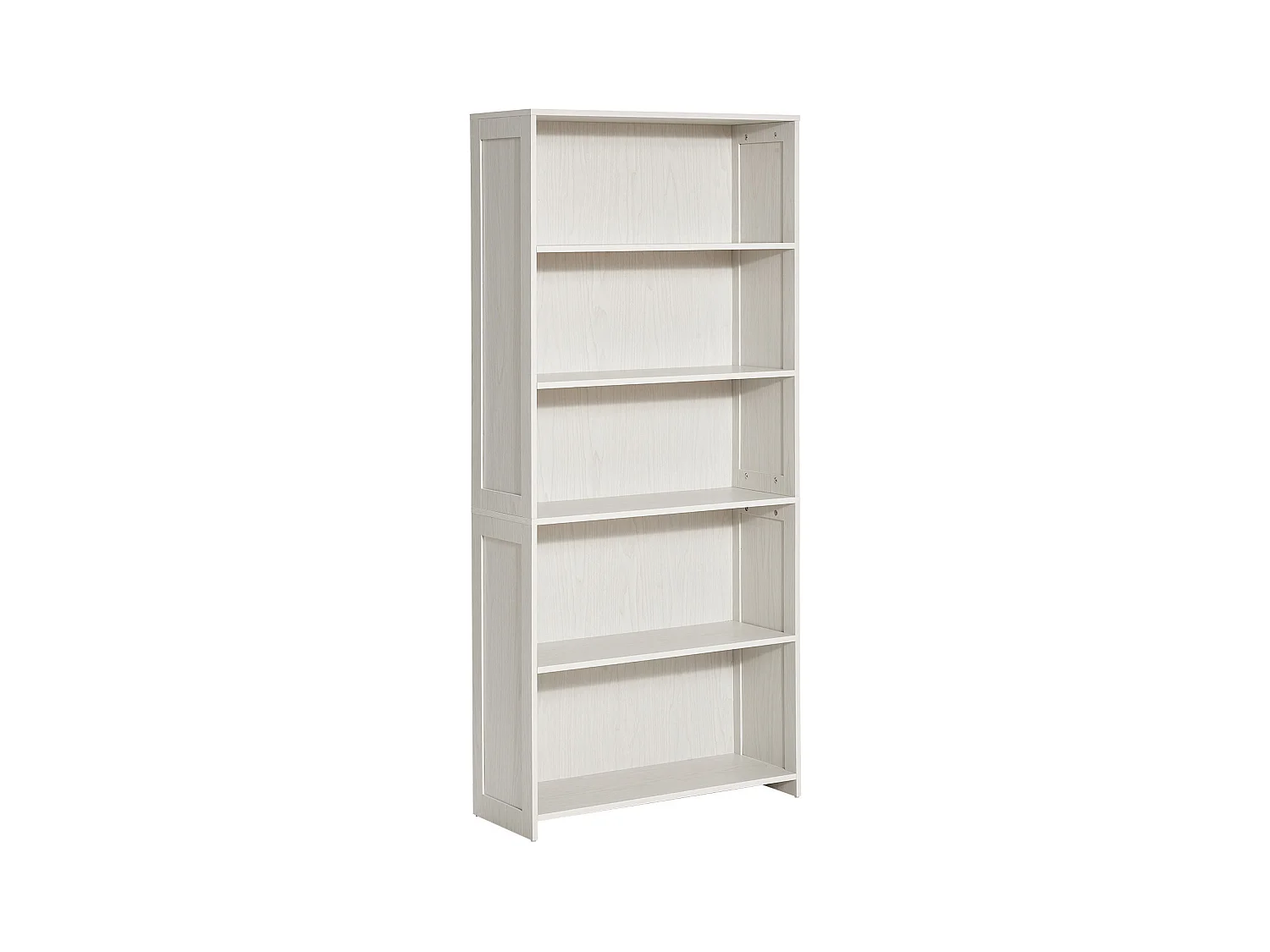 Bibliothèque SucceBuy Ouverte Autoportante en Bois à 5 Niveaux, 173cm de Large, en Blanc, pour le Rangement