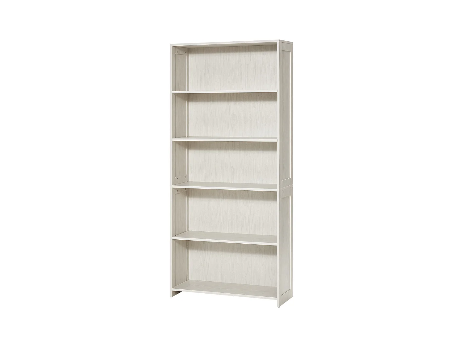 Bibliothèque SucceBuy Ouverte Autoportante en Bois à 5 Niveaux, 173cm de Large, en Blanc, pour le Rangement