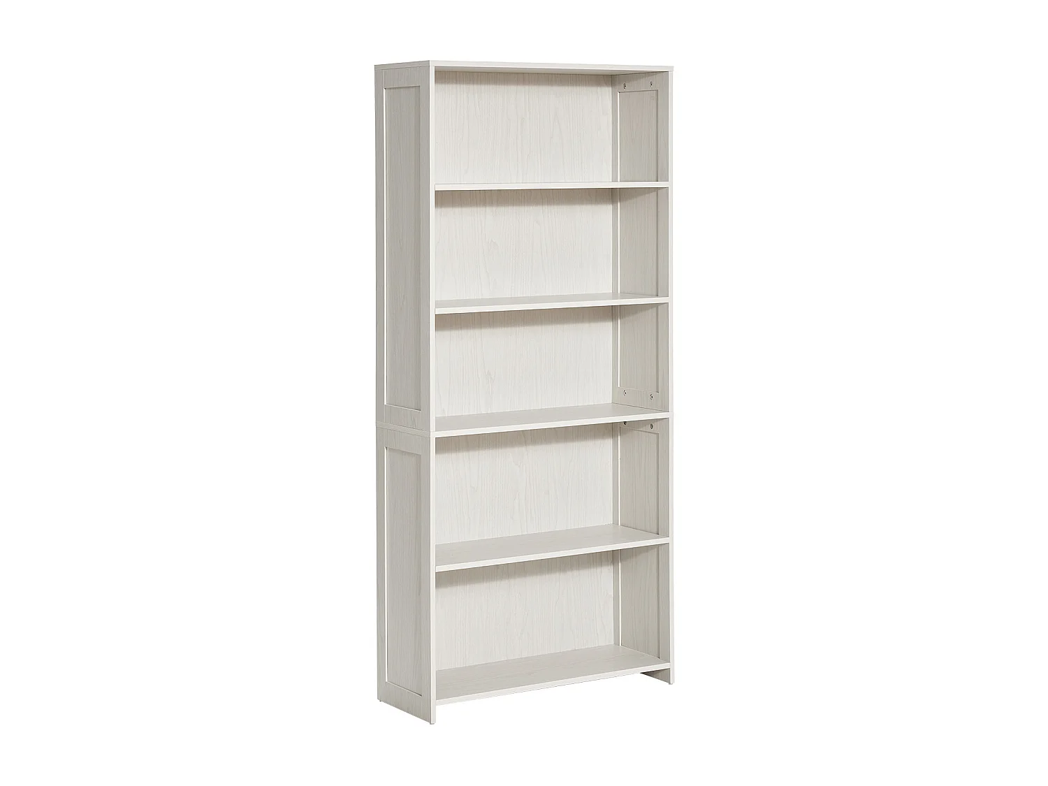 Bibliothèque SucceBuy Ouverte Autoportante en Bois à 5 Niveaux, 173cm de Large, en Blanc, pour le Rangement