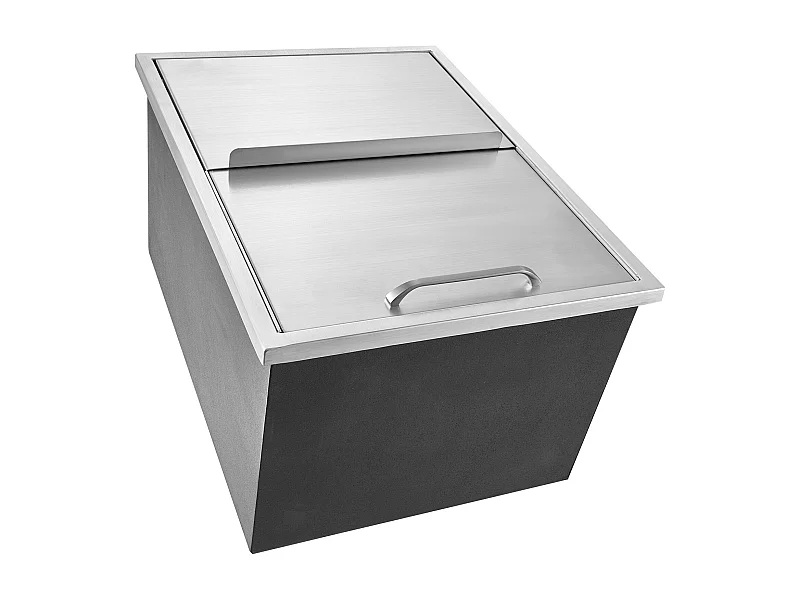 Cubo de Hielo SucceBuy, 55,23 L, 61x46x33 cm, Nevera de Acero Inoxidable con Tapa Deslizante, para Cocina Exterior Vino Cerveza