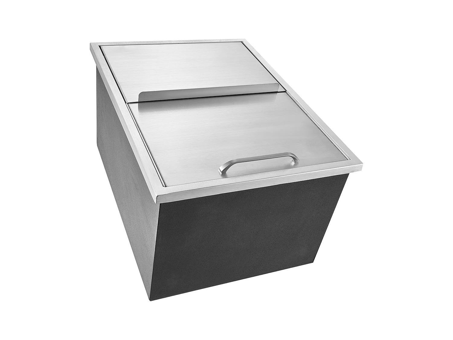 Seau à Glace SucceBuy, 55,23 L, 61x46x33 cm, Glacière en Acier Inoxydable avec Couvercle Coulissant, pour Cuisine Extérieure Vin Bière