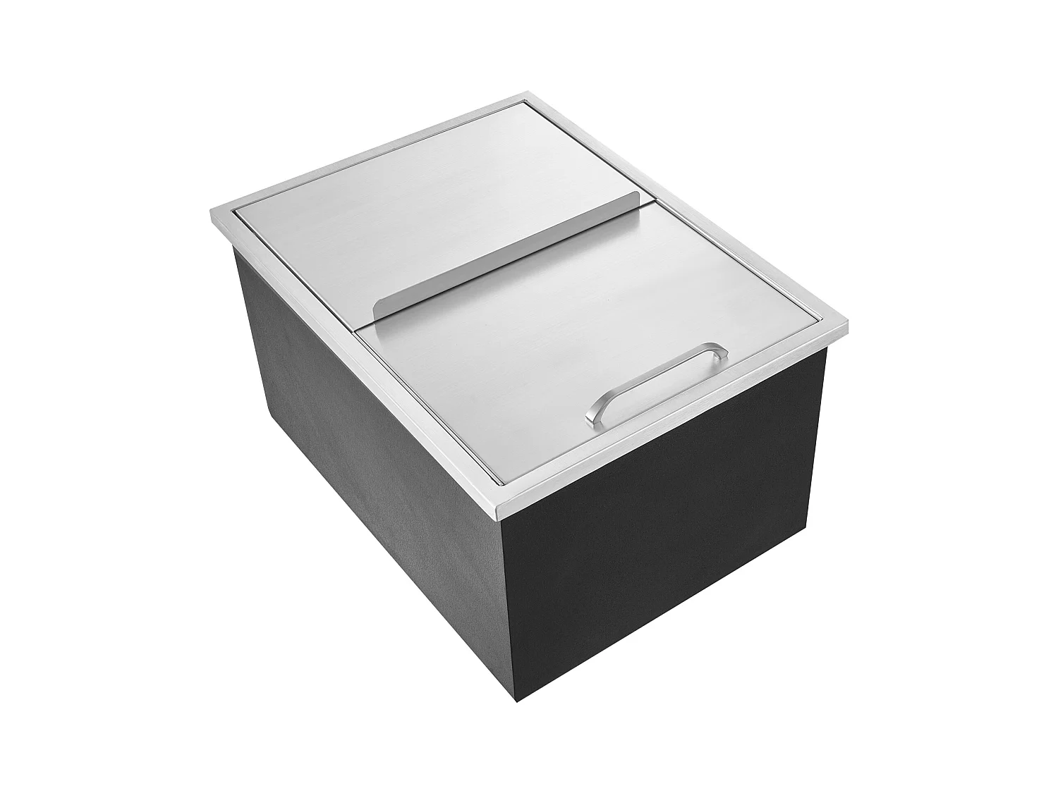 Seau à Glace SucceBuy, 55,23 L, 61x46x33 cm, Glacière en Acier Inoxydable avec Couvercle Coulissant, pour Cuisine Extérieure Vin Bière