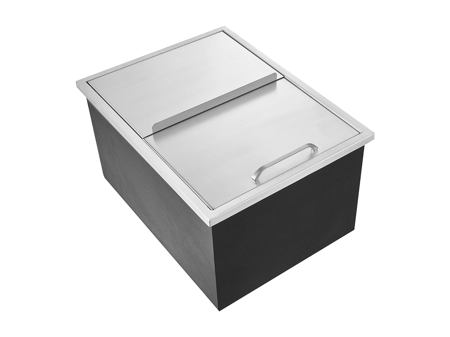 Seau à Glace SucceBuy, 55,23 L, 61x46x33 cm, Glacière en Acier Inoxydable avec Couvercle Coulissant, pour Cuisine Extérieure Vin Bière