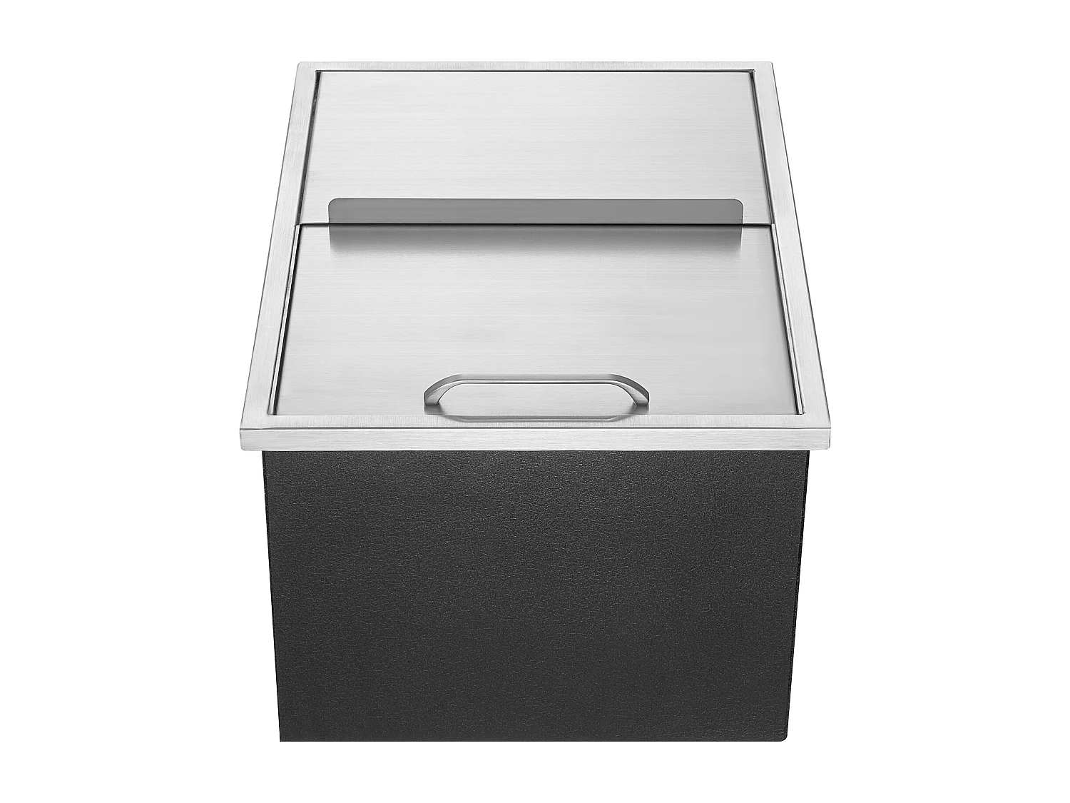 Seau à Glace SucceBuy, 55,23 L, 61x46x33 cm, Glacière en Acier Inoxydable avec Couvercle Coulissant, pour Cuisine Extérieure Vin Bière