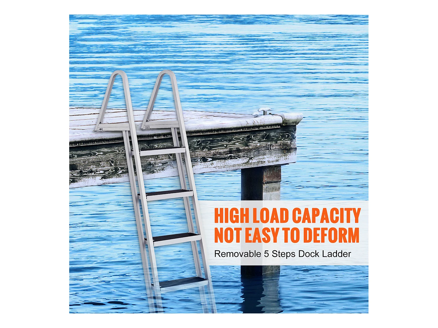 Échelle de Piscine, Bain SucceBuy Capacité de Charge de 159 kg, 610 x 455 x 1825 mm pour Bateaux