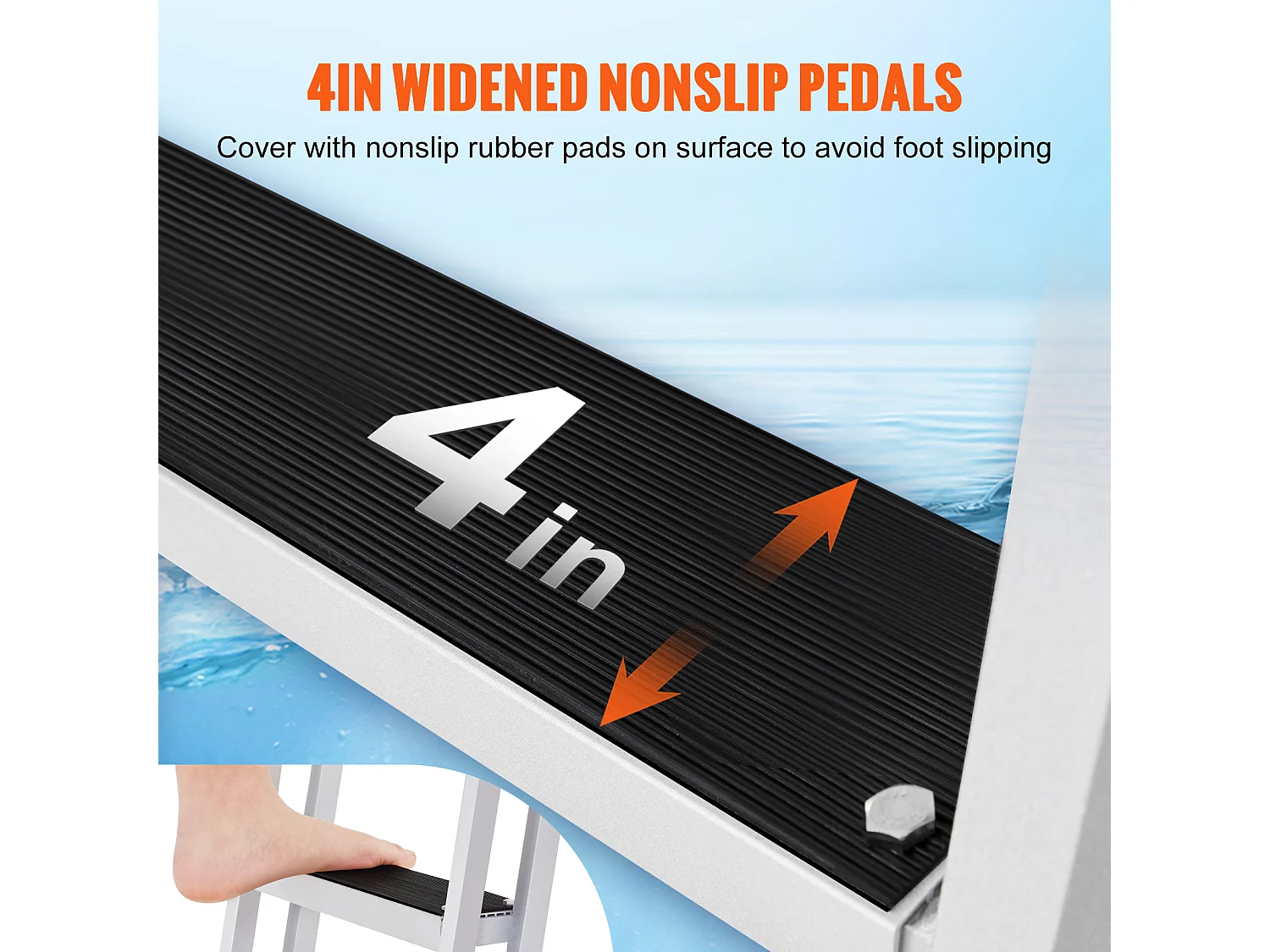 Échelle de Piscine, Bain SucceBuy Capacité de Charge de 159 kg, 610 x 455 x 1825 mm pour Bateaux