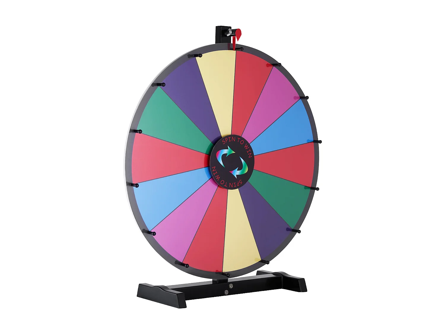 Roue de Prix Rotative, SucceBuy Roue de Prix Rotative 60 cm avec 14 Emplacements pour Table de Jeu pour Salon Professionnel et Carnaval