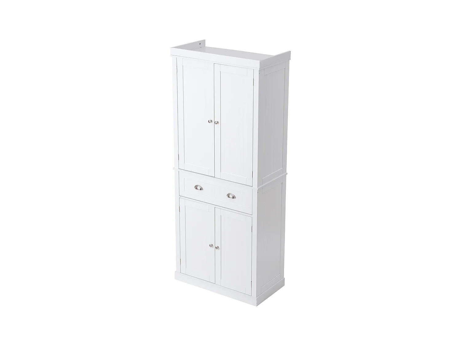 Armoire SucceBuy de Garde-Manger de Cuisine 183cm, 4 Portes, 3 Tablettes Réglables, Rangement, Conçue pour les Grandes Familles et les Restaurants