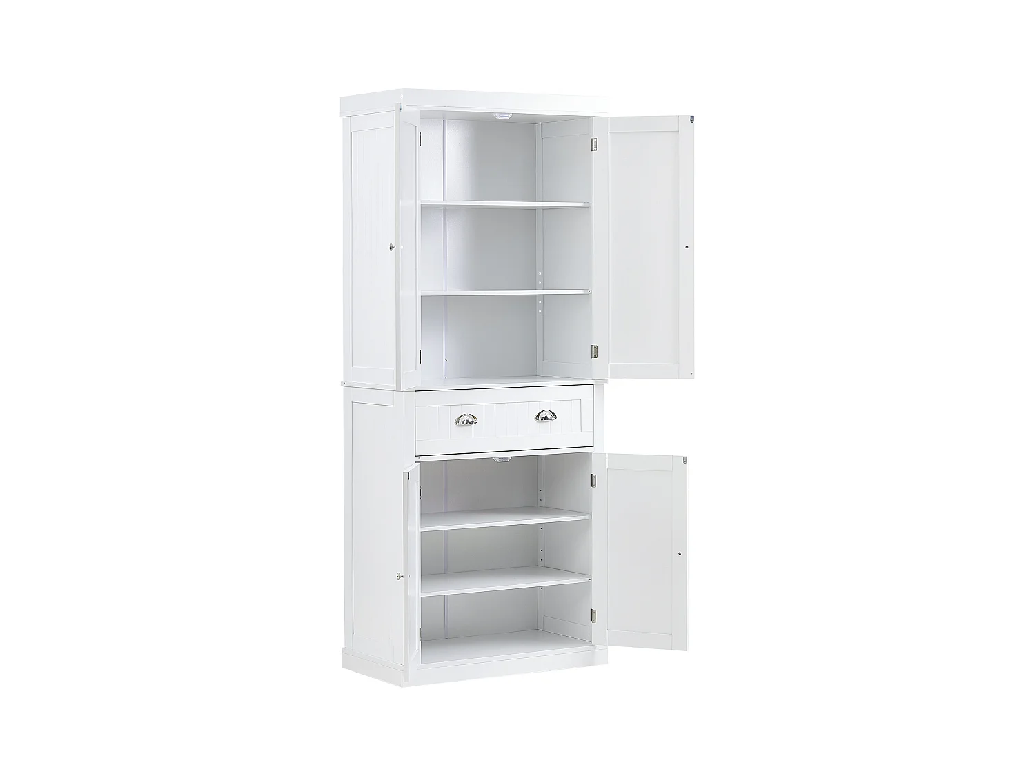 Armoire SucceBuy de Garde-Manger de Cuisine 183cm, 4 Portes, 3 Tablettes Réglables, Rangement, Conçue pour les Grandes Familles et les Restaurants