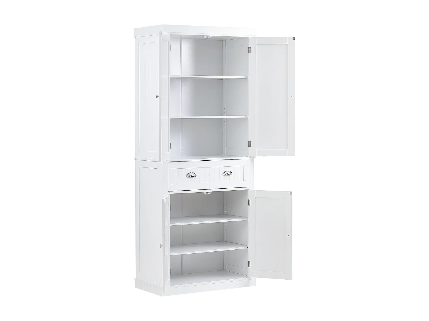 Armoire SucceBuy de Garde-Manger de Cuisine 183cm, 4 Portes, 3 Tablettes Réglables, Rangement, Conçue pour les Grandes Familles et les Restaurants