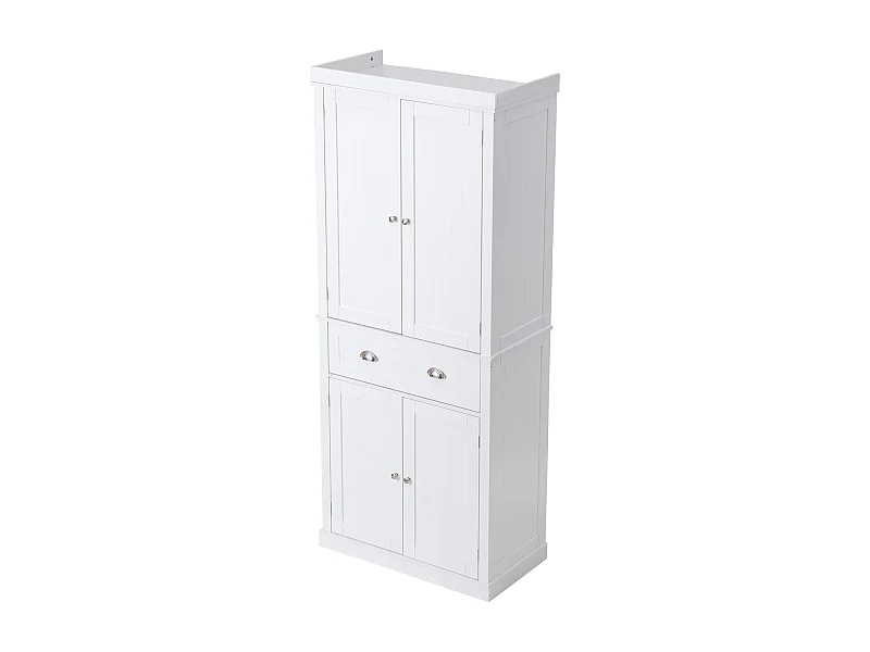 Armoire SucceBuy de Garde-Manger de Cuisine 183cm, 4 Portes, 3 Tablettes Réglables, Rangement, Conçue pour les Grandes Familles et les Restaurants
