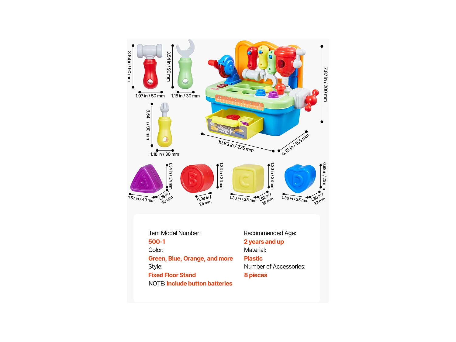 Jouet d'Établi, SucceBuy Jouet d'Établi avec Musique et Motricité pour Enfants à partir de 2 Ans