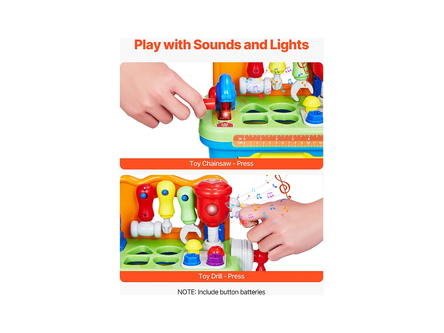 Jouet d'Établi, SucceBuy Jouet d'Établi avec Musique et Motricité pour Enfants à partir de 2 Ans