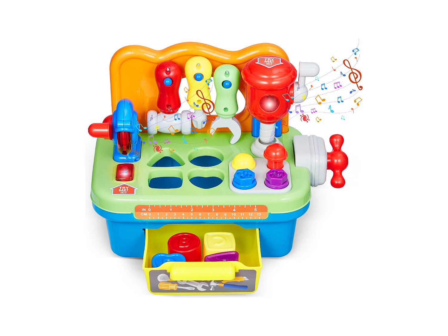 Jouet d'Établi, SucceBuy Jouet d'Établi avec Musique et Motricité pour Enfants à partir de 2 Ans