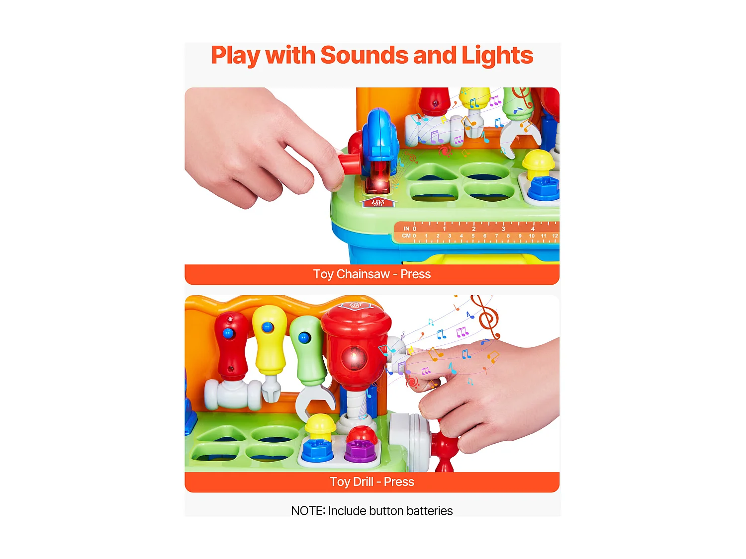 Werkbank-Spielzeug, SucceBuy Werkbank-Spielzeug mit Musik und Motorik für Kinder ab 2 Jahren