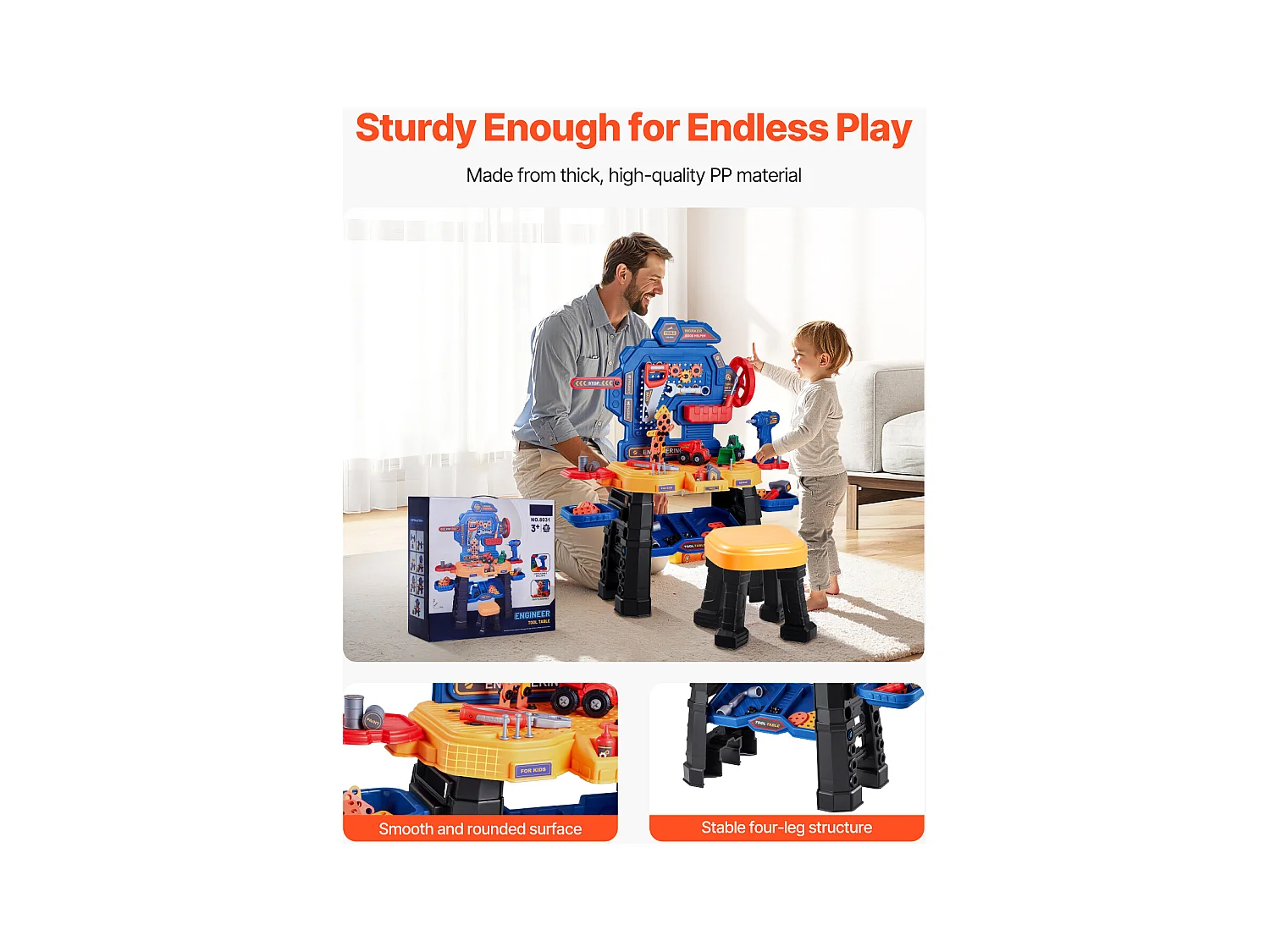 Werkbank Speelgoed, SucceBuy Kinderwerkbank met 181-delige Speelgoedset voor Kinderen vanaf 3 Jaar