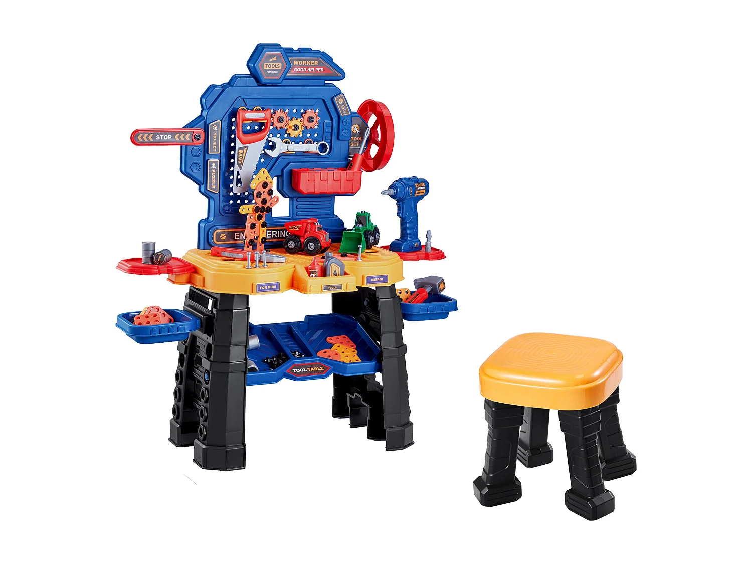 Jouet d'Établi, SucceBuy Établi pour Enfants avec Ensemble de Jouets de 181 Pièces pour les Enfants de 3 Ans et Plus