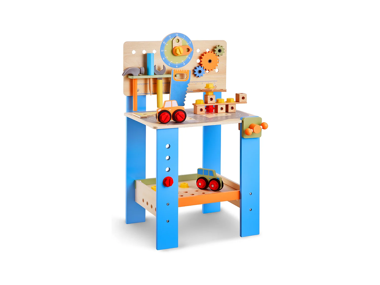 Jouet d'Établi, SucceBuy Établi en Bois pour Enfants avec 62 Pièces et Outils Réalistes