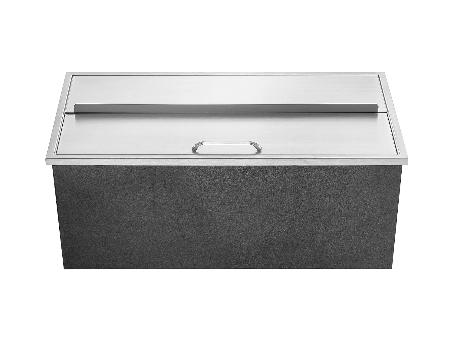 Seau à Glace SucceBuy 95,66 L 91x46x36 cm, Glacière Encastrée en Acier Inoxydable avec Couvercle, Idéal pour la Cuisine Extérieure