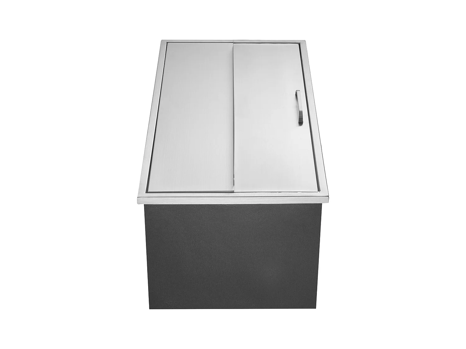 Seau à Glace SucceBuy 95,66 L 91x46x36 cm, Glacière Encastrée en Acier Inoxydable avec Couvercle, Idéal pour la Cuisine Extérieure