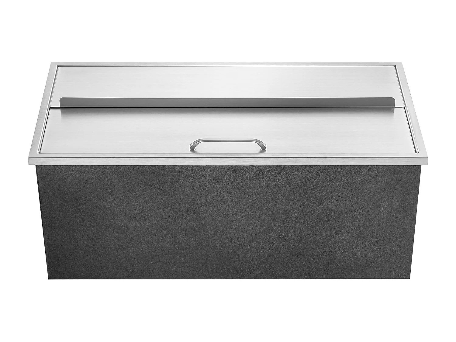 Seau à Glace SucceBuy 95,66 L 91x46x36 cm, Glacière Encastrée en Acier Inoxydable avec Couvercle, Idéal pour la Cuisine Extérieure