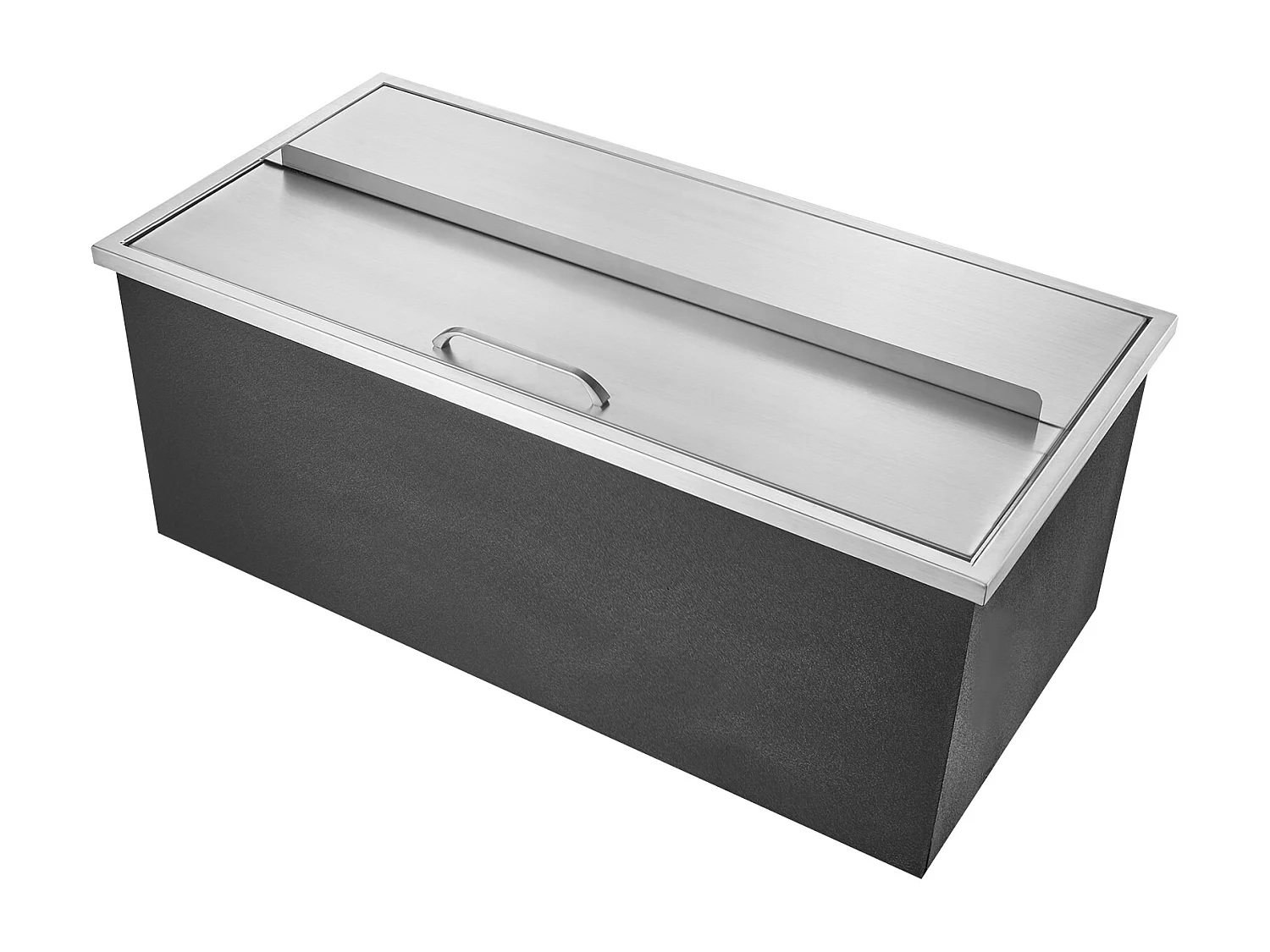 Seau à Glace SucceBuy 95,66 L 91x46x36 cm, Glacière Encastrée en Acier Inoxydable avec Couvercle, Idéal pour la Cuisine Extérieure