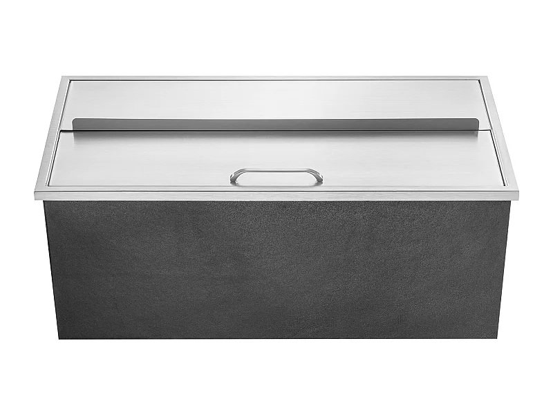Seau à Glace SucceBuy 95,66 L 91x46x36 cm, Glacière Encastrée en Acier Inoxydable avec Couvercle, Idéal pour la Cuisine Extérieure