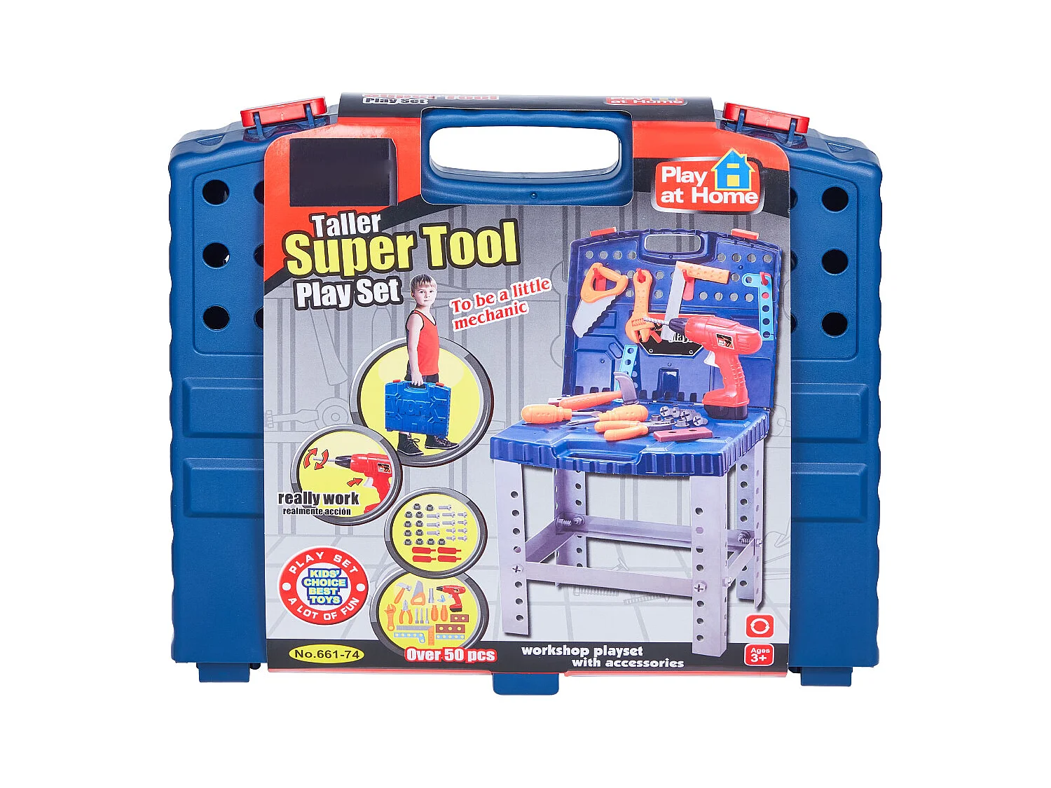 Werkbank Speelgoed, SucceBuy Kids DIY Werkbank met 56 Onderdelen en Realistische Speelgoedboor