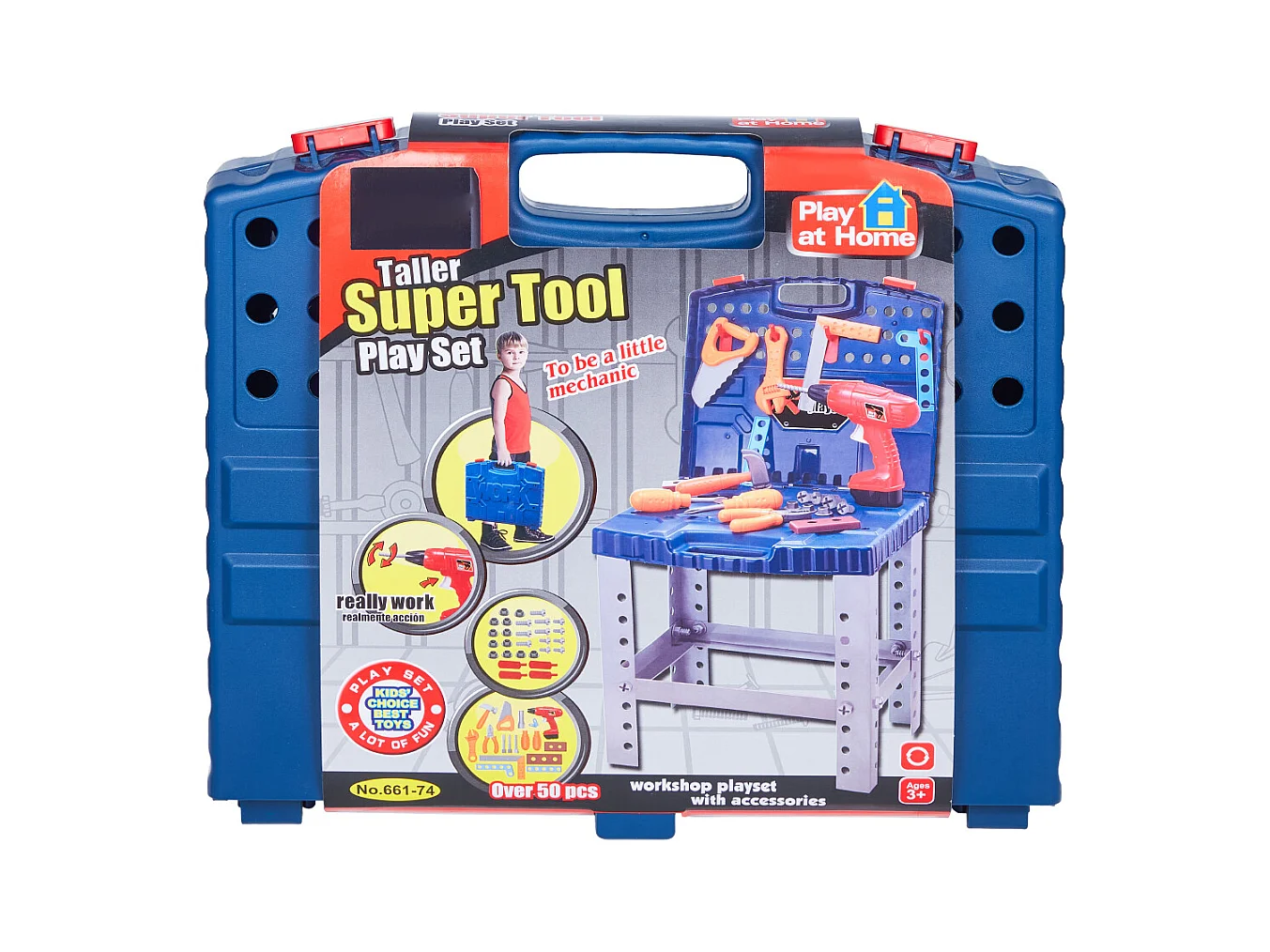 Werkbank Speelgoed, SucceBuy Kids DIY Werkbank met 56 Onderdelen en Realistische Speelgoedboor