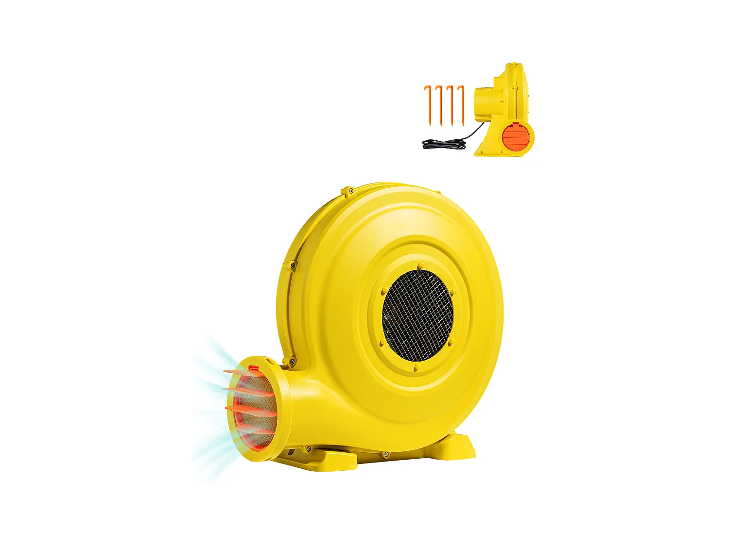 Souffleur d'Air SucceBuy Souffleur Gonflable 1,3 CV 950 W, Pompe à Air Commerciale pour Structures Gonflables, Jaune