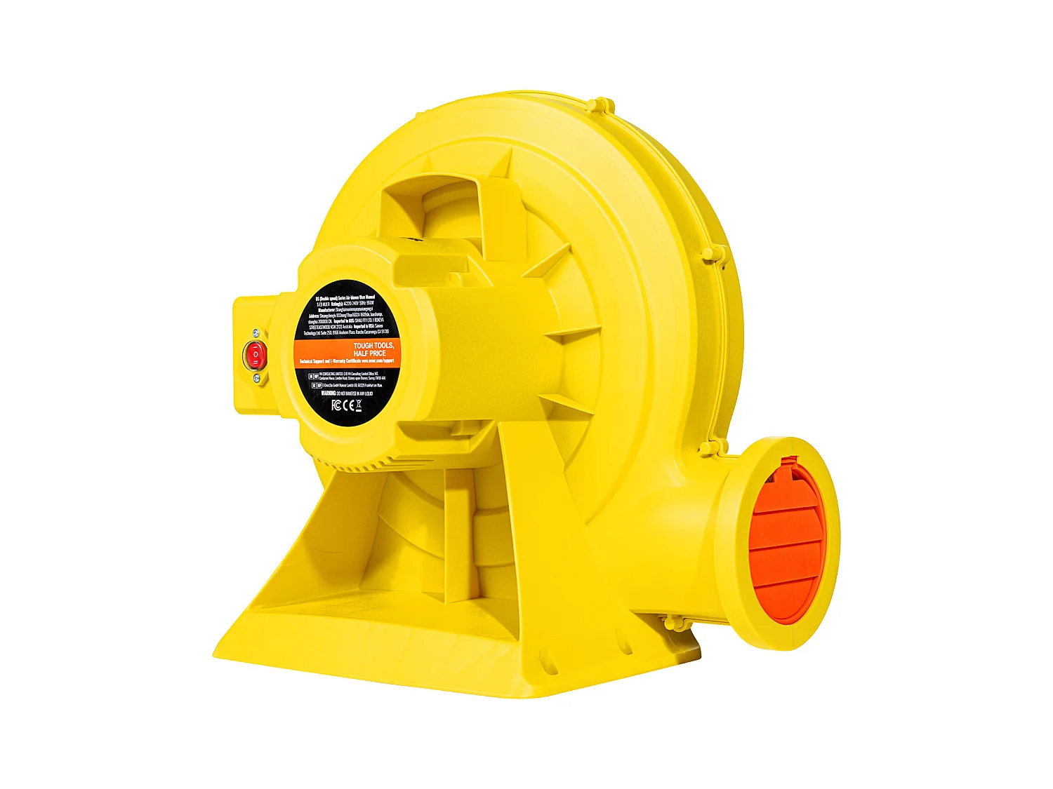 Souffleur d'Air SucceBuy Souffleur Gonflable 1,3 CV 950 W, Pompe à Air Commerciale pour Structures Gonflables, Jaune