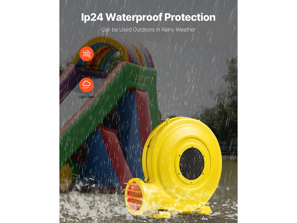 Souffleur d'Air SucceBuy Souffleur Gonflable 1,3 CV 950 W, Pompe à Air Commerciale pour Structures Gonflables, Jaune