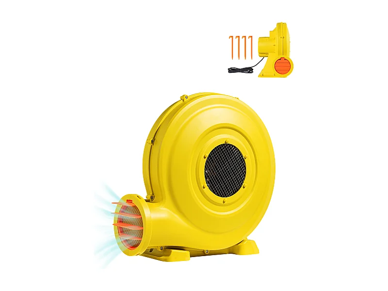 Soffiatore d'Aria SucceBuy Soffiatore Gonfiabile 1,3 CV 950 W, Pompa d'Aria Commerciale per Strutture Gonfiabili, Giallo