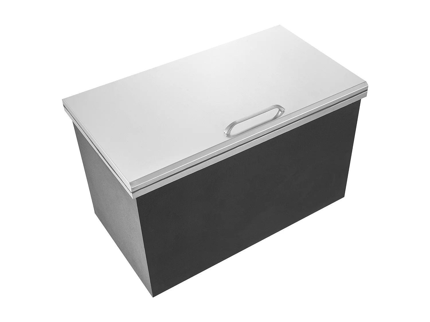 Seau à Glace SucceBuy 78,37 L 61x51x38 cm, Glacière Drop-in en Acier Inoxydable, avec Couvercle à Charnière, pour la Cuisine Extérieure