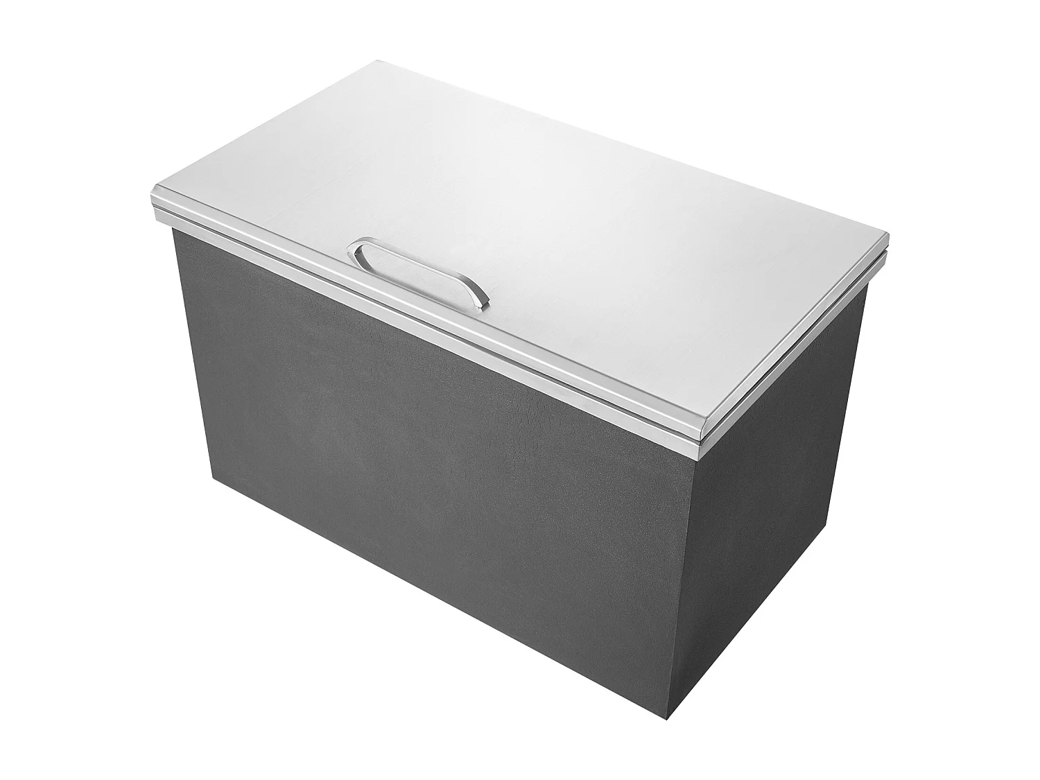 Seau à Glace SucceBuy 78,37 L 61x51x38 cm, Glacière Drop-in en Acier Inoxydable, avec Couvercle à Charnière, pour la Cuisine Extérieure
