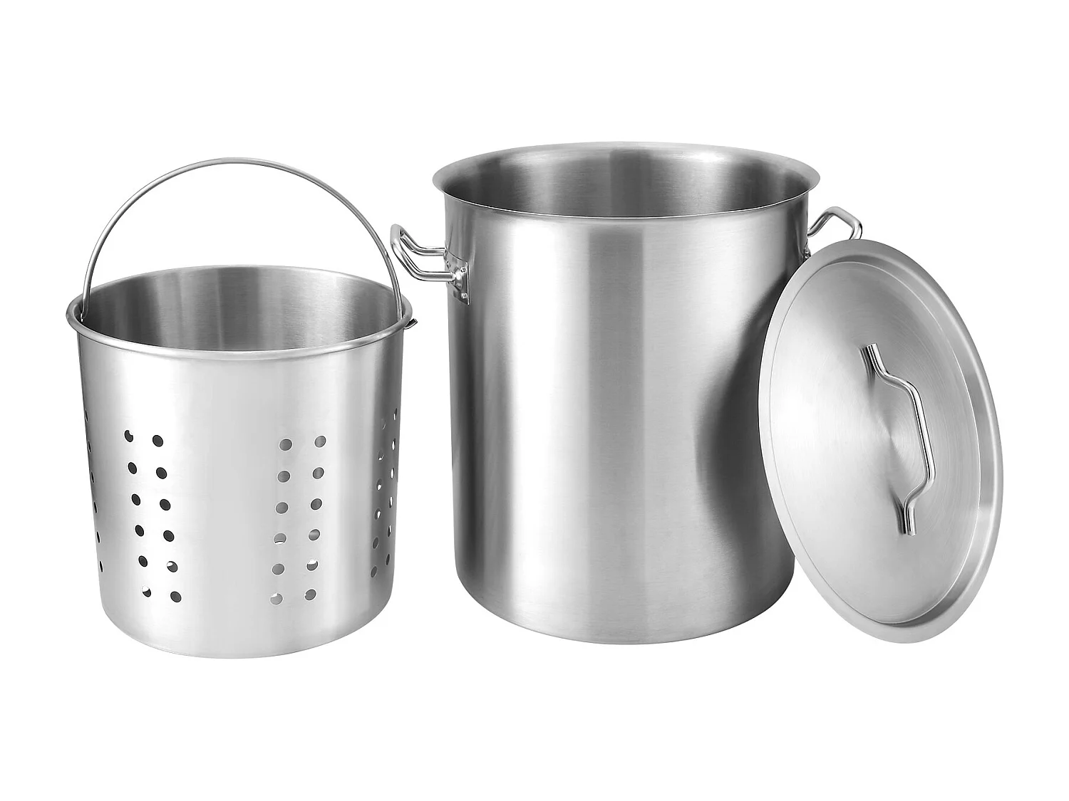 RVS Pot SucceBuy van 42 L met Zeef en Deksel voor het Koken, Perfect voor Culinaire Bereidingen en Evenementen