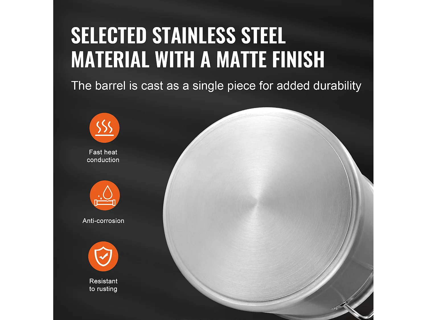 Pentola in Acciaio Inossidabile SucceBuy di 42 L con Colino e Coperchio per la Cottura, Perfetta per Preparazioni Culinarie ed Eventi