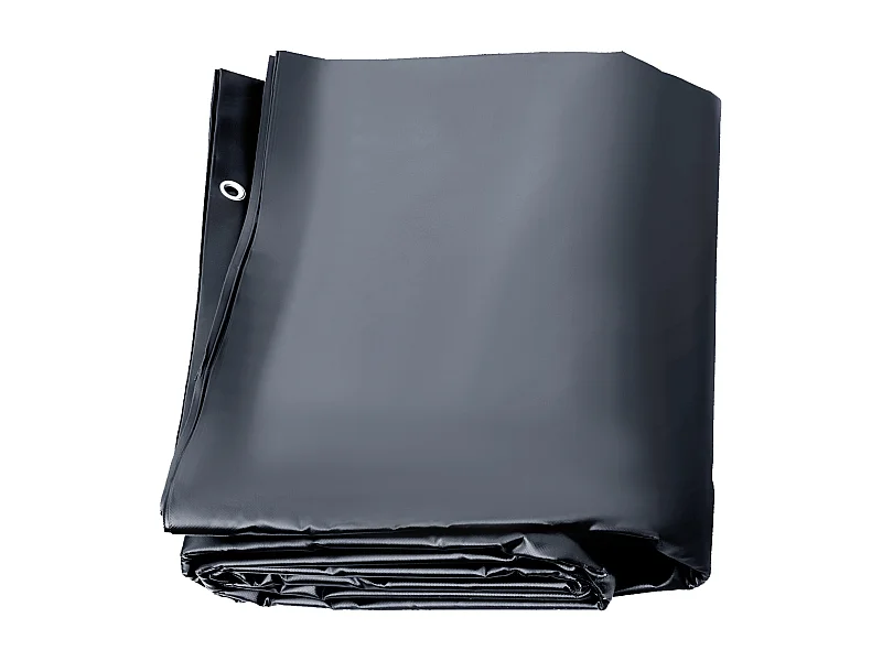 Copertura di Sicurezza SucceBuy per Piscine Scavate, 366 x 670 cm, PVC Solido con Fori di Drenaggio, Grigio Scuro