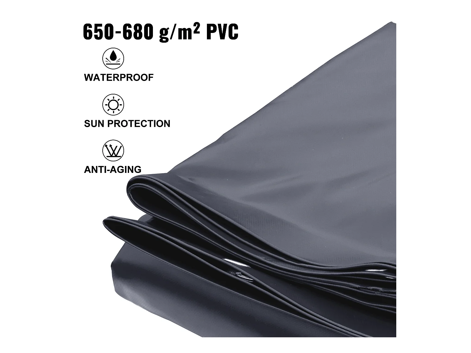 Bâche piscine, Couverture de Sécurité SucceBuy pour Piscine Creusées, 305 x 567 cm, Gris Foncé